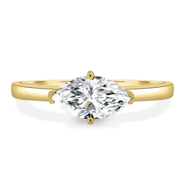River - East West Marquise Solitaire Ring