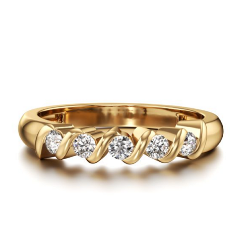 PHAT Twist Diamond Ring in Yellow 10k Gold