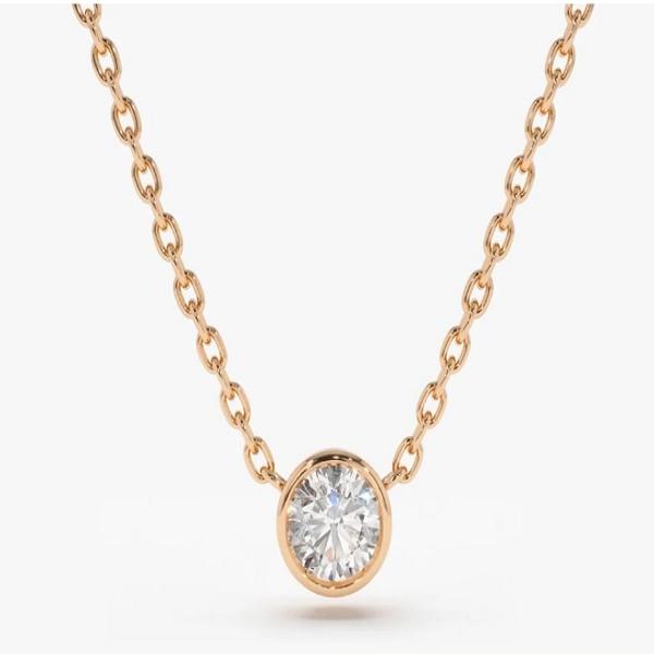 Gold Diamond Solitaire Necklace