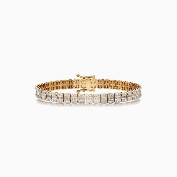 Glimmering Oblong Diamond Bracelet in Yellow 10k Gold