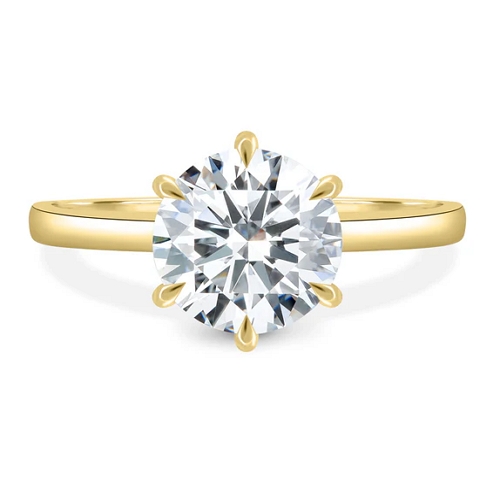 6 Claw Round Solitaire Ring