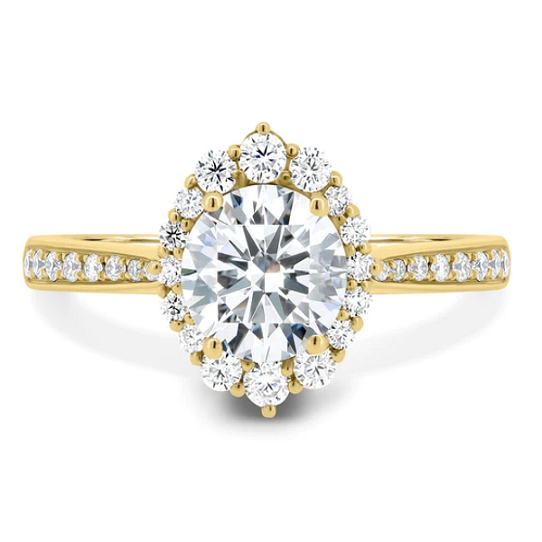 Vintage-Style Round Halo with Pave Ring