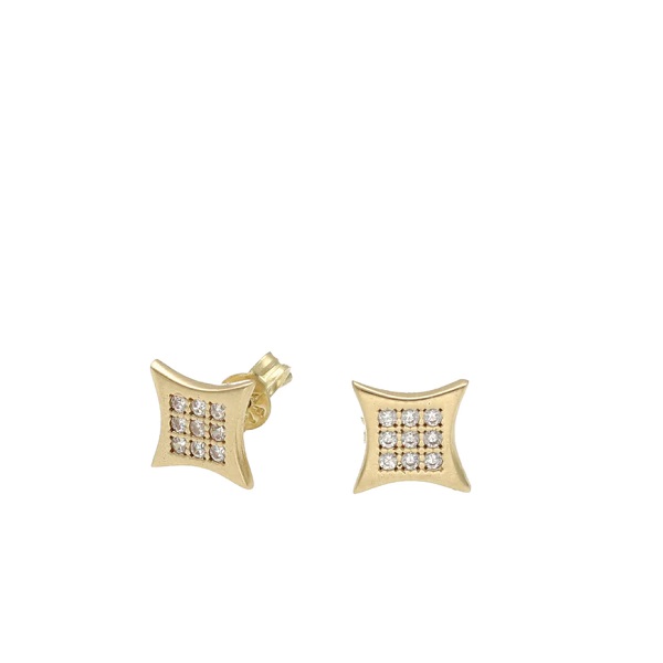 Gold Kite Shape Stud Earrings