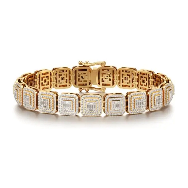 Punky Cubes Diamond Bracelet in Yellow 10k Gold