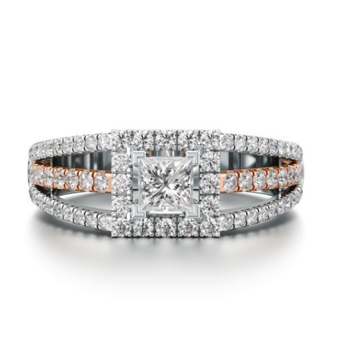 Killah Dichrome Diamond Ring in Rose 14k Gold