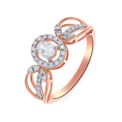 Rosy Pear Diamond Ring