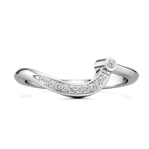 Curvy Drip Diamond Ring in White 10k Gold