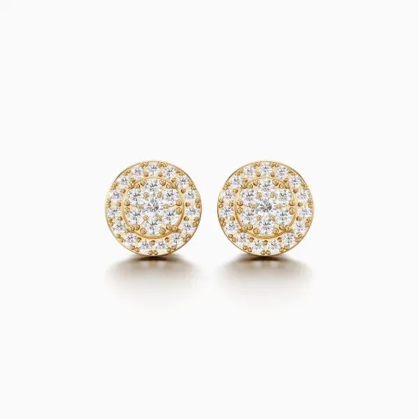Bling Bling Diamond Earrings in Yellow 10k Gold