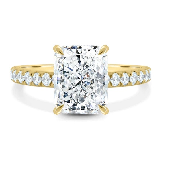 Solitaire with Hidden Halo and Pave Ring