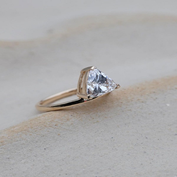 Trilliant Cut Moissanite Stacking Ring
