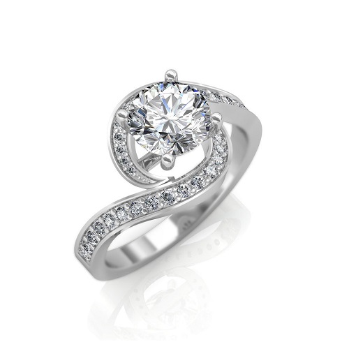 0.68 CARAT 18K GOLD - THE SPIRAL SOLITAIRE RING